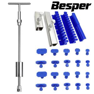 자동차 페인트가없는 덴트 수리 도구 풀러 제거 키트 슬라이드 해머 역방향 해머 도구 바디 흡입 컵/접착제 파란색 접착제 탭
