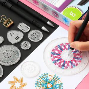 재미 있은 Spirograph 몬테소리 교육 드로잉 장난감 세트 기하학적 눈금자 장난감 드로잉 액세서리 크리 에이 티브 교육 어린이 장난감