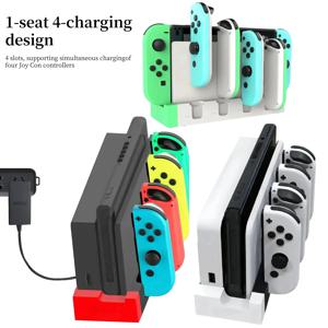 스위치 OLED용 스위치 조이콘 충전 도킹 스테이션 - 최대 4개의 컨트롤러 충전, 스위치 및 OLED 모델과 호환 가능
