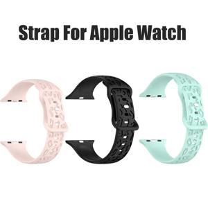 애플 워치 밴드 44mm 40mm 45mm 49mm 41mm 42mm 레오파드 실리콘 팔찌 iwatch 시리즈 9 7 6 5 4 se 8 울트라 2용 각인 스트랩