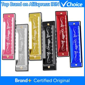 IRIN 10홀 하모니카 컬러풀 C키 하모니카 목관악기 초보자 교육 연주 선물용