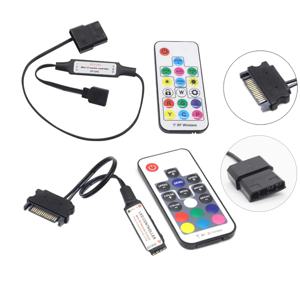 SATA 몰 렉스 RGB 컨트롤러 5V 3Pin 12V 4Pin 컴퓨터 Cpu 케이스 용 WS2812B RGB LED 라이트 스트립 용 쿨 팬 LED 라이트 라디에이터