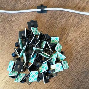 50개 100개 접착식 클립 양면 테이프 접착 케이블 와이어 클립 관리 와이어 케이블 홀더 클램프 케이블 타이 홀더