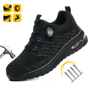 새로운 남성용 로터리 버클 안전 신발 충격 방지 피어싱 경량 작업 부츠 야외 프로를위한 패션 스포티 한 디자인