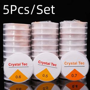 5 개/대 0.5-1.0mm 구슬 낚시 라인 팔찌, DIY 크리스탈 Tec 탄성 로프 비즈, 강력한 탄성 스레드 쥬얼리 생산