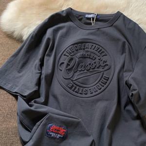 빈티지 3D 인쇄 스틸 인감 인쇄 망 반팔 티셔츠 캐주얼 T 셔츠 커플 티셔츠 여성 남성 루즈 티셔츠