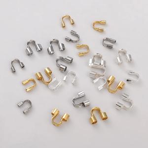 50pcs 스테인레스 스틸 골드 컬러 와이어 프로텍터 가드 가디언 루프 보석 만들기위한 U 모양 Clasps 커넥터