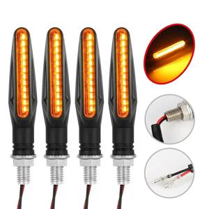 2PCS 범용 LED 오토바이 방향 지시등 12v IP68 방수 앰버 플래셔 인디케이터 블링커 후미등 램프 액세서리