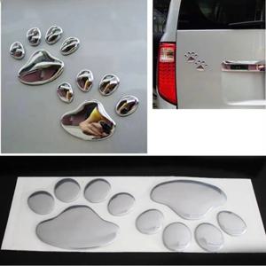 2PCS 자동차 액세서리 자동차 스티커 멋진 디자인 발자국 3D 동물 개 고양이 발자국 데칼 자동차 PVC 스티커 자동차 데칼