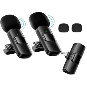 바식스 미니 무선 라발리어 마이크, 아이폰/안드로이드 카메라용 노이즈 캔슬링 기능 탑재 - 라이브 인터뷰용 휴대용 무선 마이크