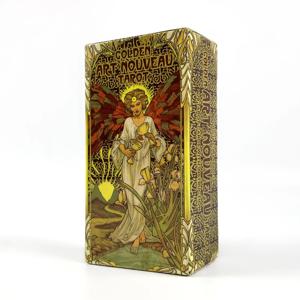 골든 아르누보 타로 데크 78 카드 초보자를위한 클래식 신비로운 운세 타로 카드, 가족을위한 파티 놀이 게임