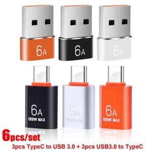 맥북 삼성 데이터 전송용 USB-C타입 OTG 어댑터, 6A, 120W USB-C 수-C타입 암 충전기 컨버터