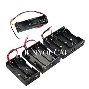 18650 배터리 홀더 박스 쉘 1 슬롯 3.7V 배터리 보관 케이스 1/2/3/4 셀 플라스틱 용기 하우징 검정색 빨간색 와이어 연결