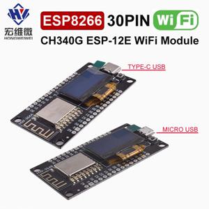 NodeMCU ESP8266 V3 개발 보드 0.96인치 OLED 디스플레이 CH340G ESP-12E WiFi 모듈 TYPE-C USB 아두이노/마이크로파이썬용