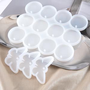 1PC 재사용 가능한 실리콘 금형 나비 실리콘 금형 쥬얼리 만들기 펜던트 귀걸이 키 체인 라운드 타원형 에폭시 수지 DIY 도구