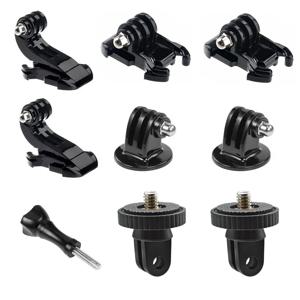 액션 카메라 액세서리용 액세서리 키트 Gopro Hero용 퀵 릴리스 버클 삼각대 마운트 12 11 10 9 8 7 6 5 4 3 블랙 세트