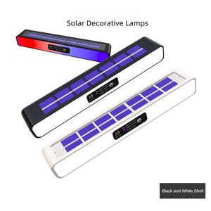 최신 태양 플래시 바리케이드 조명 건설 빨간색과 파란색 신호등 야외 정원 벽 장식 안뜰 벽 조명