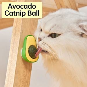 캣닙볼 건강 회전형 벽걸이형 볼 고양이 치아 세척 천연 캣닙 장난감 고양이 긁는 장난감 아보카도 모양