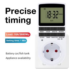 24 시간 순환 전자 디지털 타이머 스위치 EU UK AU US BR FR 플러그 주방 타이머 콘센트 프로그래밍 가능한 타이밍 소켓 220V