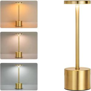 LED 클래식 테이블 램프 USB 충전식 야간 조명 무단계 조광 터치 데스크 램프 3색 침대 옆 램프 바 호텔 장식