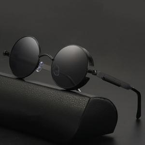 남성과 여성을 위한 레트로 펑크 선글라스 라운드 반사 안경 선글라스
