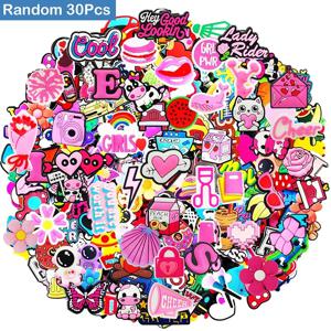 악어 샌들에 대 한 무작위 30Pcs 구두 매력, 크리스마스, 생일, 파티, 선물 신발 핀에 대 한 PVC 장식 액세서리