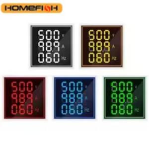 사각형 LED 디지털 볼트미터 암페어미터 헤르츠미터 AC20-500V 신호등 전압 전류 주파수 콤보 미터 인디케이터 테스터