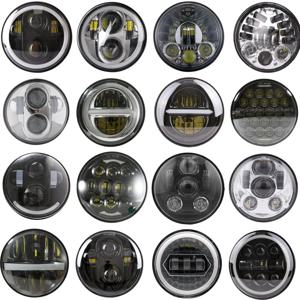 범용 LED 자동차 오토바이 헤드라이트, 할리 인디언 스카우트 혼다용, H4 파롤 모토 헤드램프, 5 3/4 인치, 5.75 인치