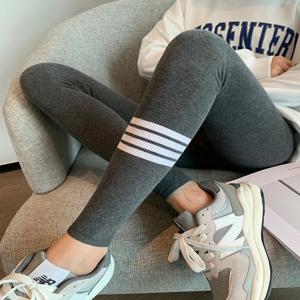 여성용 하이웨이스트 기모 안감 얇은 코튼 레깅스  가을 롱 팬츠 타이트핏 그레이 색상 봄 가을 겨울용