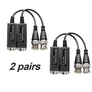 4Pcs (2 쌍) AHD/CVI/TVI 트위스트 BNC CCTV 비디오 발룬 패시브 트랜시버 UTP 발룬 BNC Cat5 CCTV UTP 비디오 발룬