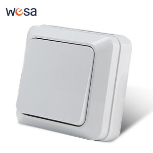 WESA 벽 마운트 버튼 스위치 클래식 플라스틱 표면 1 갱 단방향 빈티지 야외 흰색 벽 외부 스위치 켜기 및 끄기