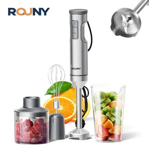 핸드 이머젼 블렌더 강력한 4-in-1, 스테인리스 스틸 스틱 푸드 믹서, 700ml 믹싱 비커, 500ml 프로세서, 거품기, 1200W MAX