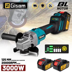 Gisam 125mm M14 브러시리스 앵글 그라인더 7 기어 무선 연삭기 마키타 18V 배터리용 목공 전동 공구