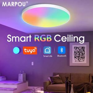 MARPOU RGB 스마트 램프 30W 36W Led 천장 조명 Tuya APP Dimmable 원격 제어 초박형 led 조명 룸 침실