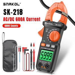 SK218 디지털 클램프 계량기, 600A AC DC 전류, True RMS 자동 란 플라이어, 전류계 전압 전압계, 전문 전기 테스터
