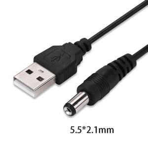 USB-DC 충전 케이블 1M 5V 둥근 구멍 5.5*2.1mm 플러그 5V 전원 공급 장치 와이어 컴퓨터 라우터 충전기 케이블 어댑터 연장 코드
