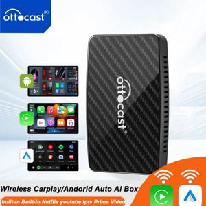 OTTOCAST Play2Video Pro Android Ai Box Pro 내장 YouTube Netflix Tiktok IPTV 유선 CarPlay 자동차 액세서리