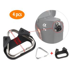 Fujifilm Olympus Pentax 용 4Pcs 벨트 후크 카메라 숄더 스트랩 삼각형 분할 링 교체 카메라 버클 액세서리