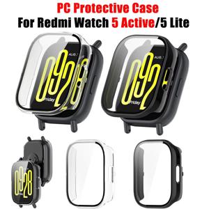 Xiaomi Redmi Watch 5 용 PC 케이스 + 유리 Redmi Watch 5 Lite 화면 보호용 활성 방지 스크래치 필름 범퍼 보호 커버