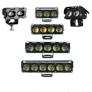 오토바이 LED 스포트라이트 자동차 트럭에 대 한 듀얼 컬러 안개 램프 SUV 미니 렌즈 헤드 라이트 운전 라이트 오토바이 액세서리