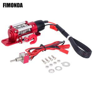 1/10 크롤러 자동차 TRX4 TRX6 SCX10 II III RBX10 D110 D90 Wrangler CC01 TF2 용 금속 강철 유선 자동 시뮬레이션 윈치