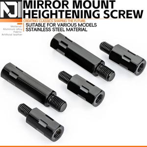 더 긴 익스텐션 블랙 오토바이 백미러 어댑터, 반시계 방향, 오른손, 왼손 나사 변경 나사, M8, 8mm, M10, 10mm
