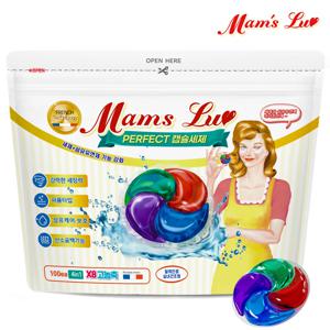 맘스럽 퍼팩트 캡슐세제 파우치 16gX100개입 [8배 초고농축 국내제조 액체 캡슐 세탁 세제 섬유유연제 4in1 대용량 실내건조]