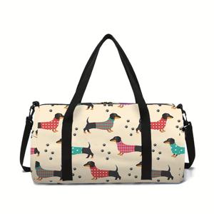 만화 강아지 대용량 여행 가방 남아 여아 최고의 선물 2D 플랫 만화 여행 더플 핸드백 어린이용