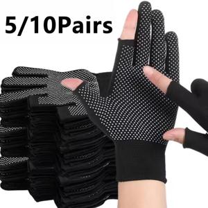 남성과 여성의 미끄럼 방지 작업 장갑 오토바이 타기 스포츠 장갑 경량 통기성 노출 두 손가락 장갑