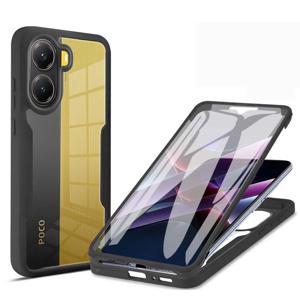 Mi POCO X7 X6 Pro X3 NFC 충격 방지 전화 커버 용 360 전신 화면 보호기 투명 케이스 POCO F6 F5 Pro C65 용