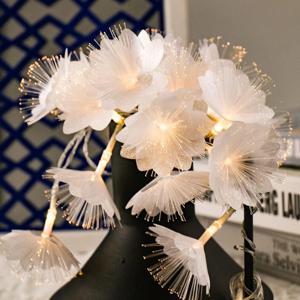 2/3M LED 광섬유 요정 빛 배터리로 작동되는 갈 랜드 크리스마스 장식 파티 신년 장식 인공 꽃 꽃줄