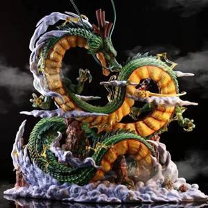 22cm/8.66in 드래곤 볼 애니메이션 피규어 Shenron 그림 Goku 및 Shenron 입상 Pvc 동상 컬렉션 모델 장식 장난감 선물