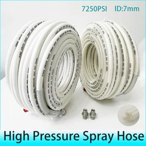 0.5/1/2/3/5/7/8/10/13/15/18/20/25/30/35/40M 흰색 및 투명 7250PSI 고압 에어리스 스프레이 호스 1/4 인터페이스