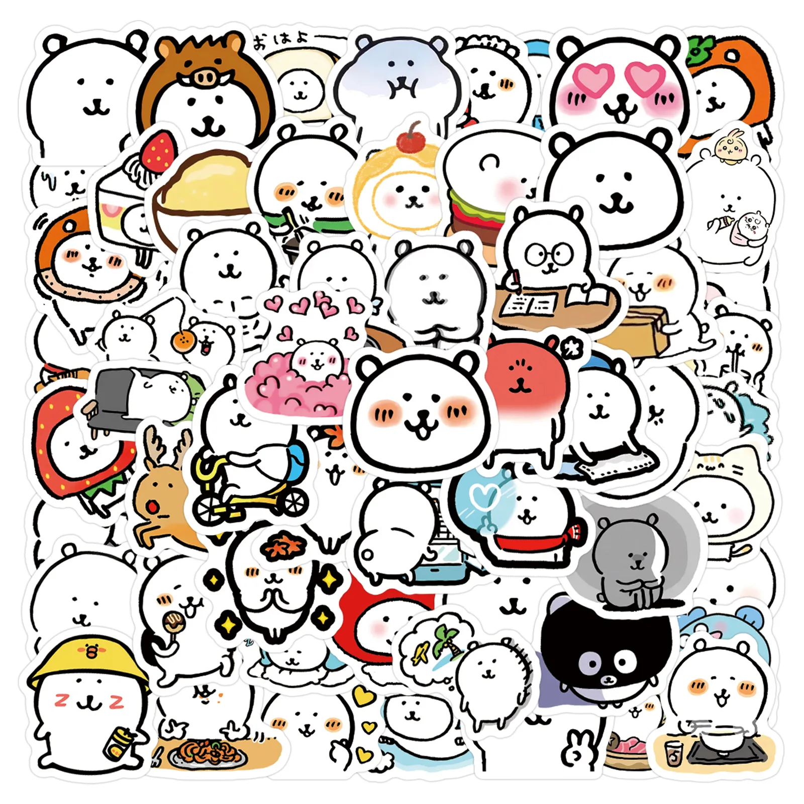 105Pcs 자기 자기 비하 곰 만화 낙서 스티커 Scrapbooking 전화 수하물 스케이트 보드 방수 데칼
